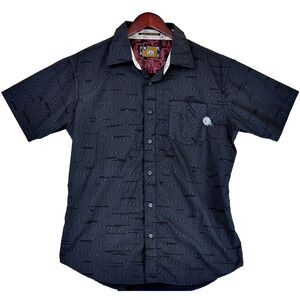 Lost Enterprises Vintage Men's Shirt Short Sleeve Black ButtonUp Skater Surf M